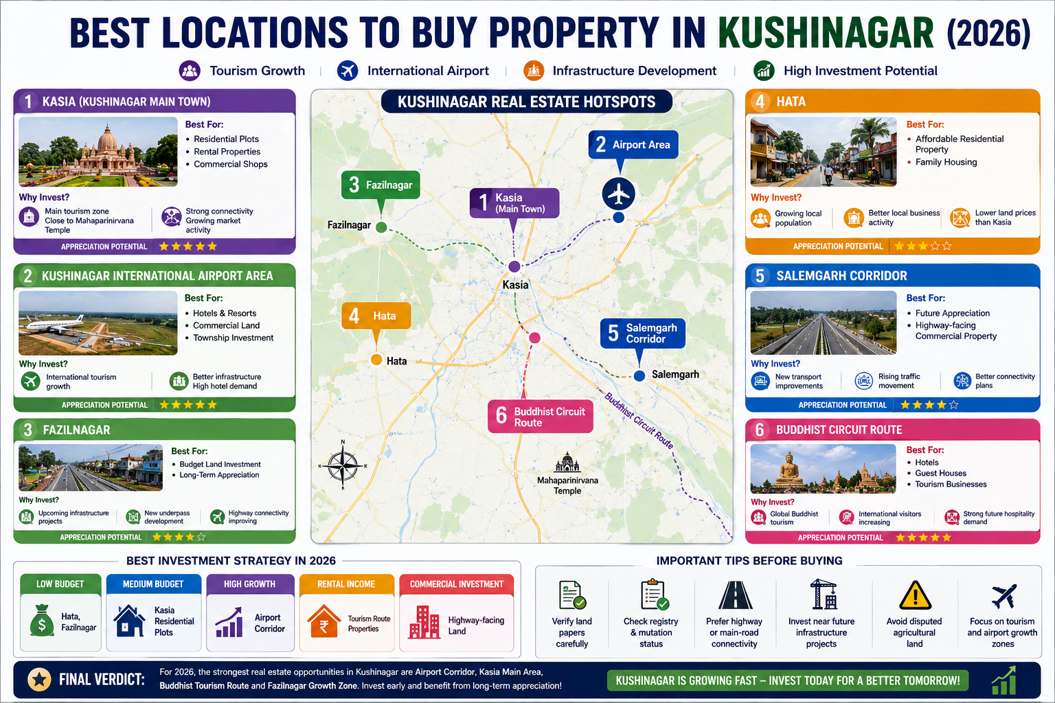 Best Locations to Buy Property in Kushinagar (2026)